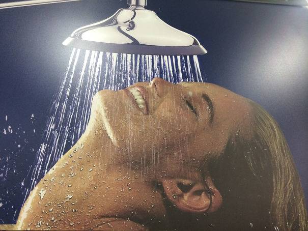 broken neck in shower for photo