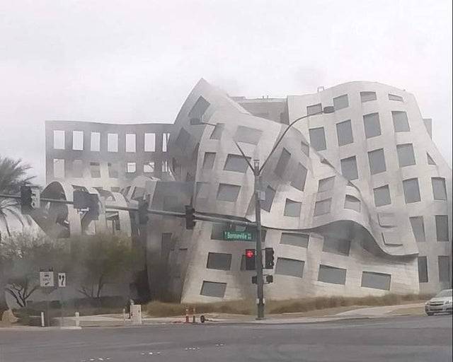 curved twisted building
