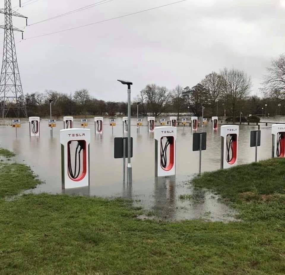 chargers flooded for EV