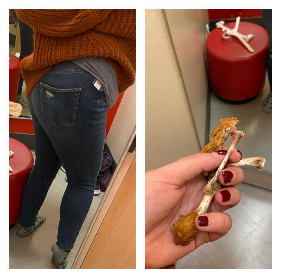 chicken bones in the pocket