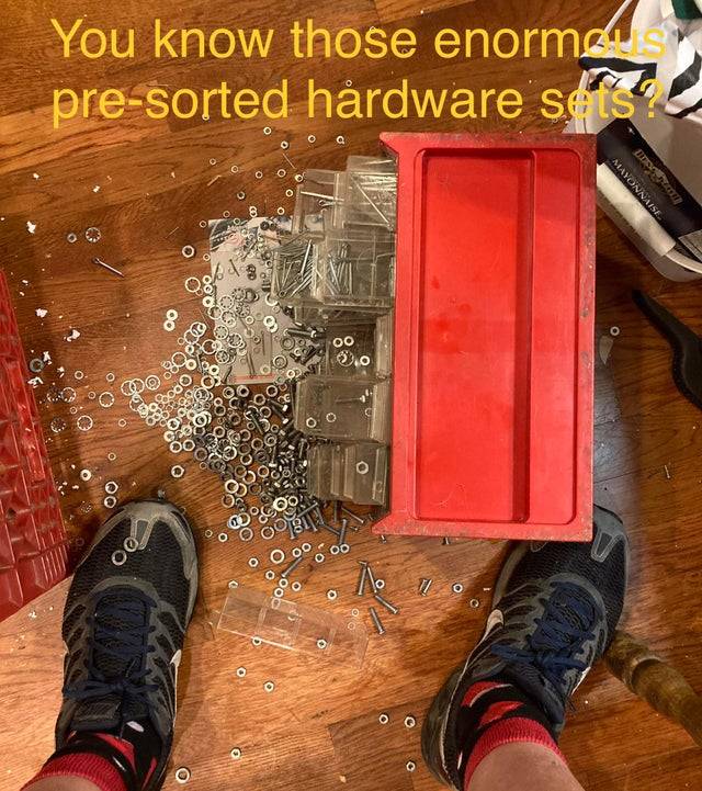 dropped hardware on the floor