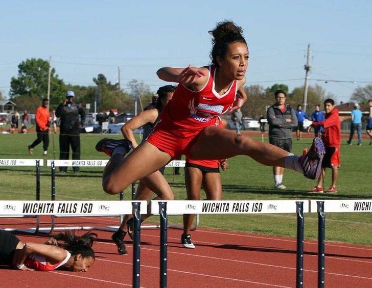 falling on her face during a track meet