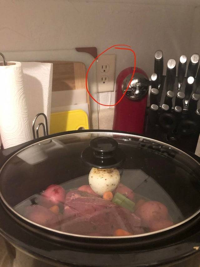 forgetting to plug it in the crockpot