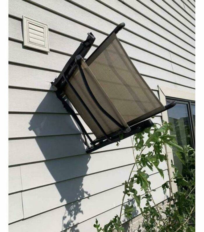 high winds impale home with chair