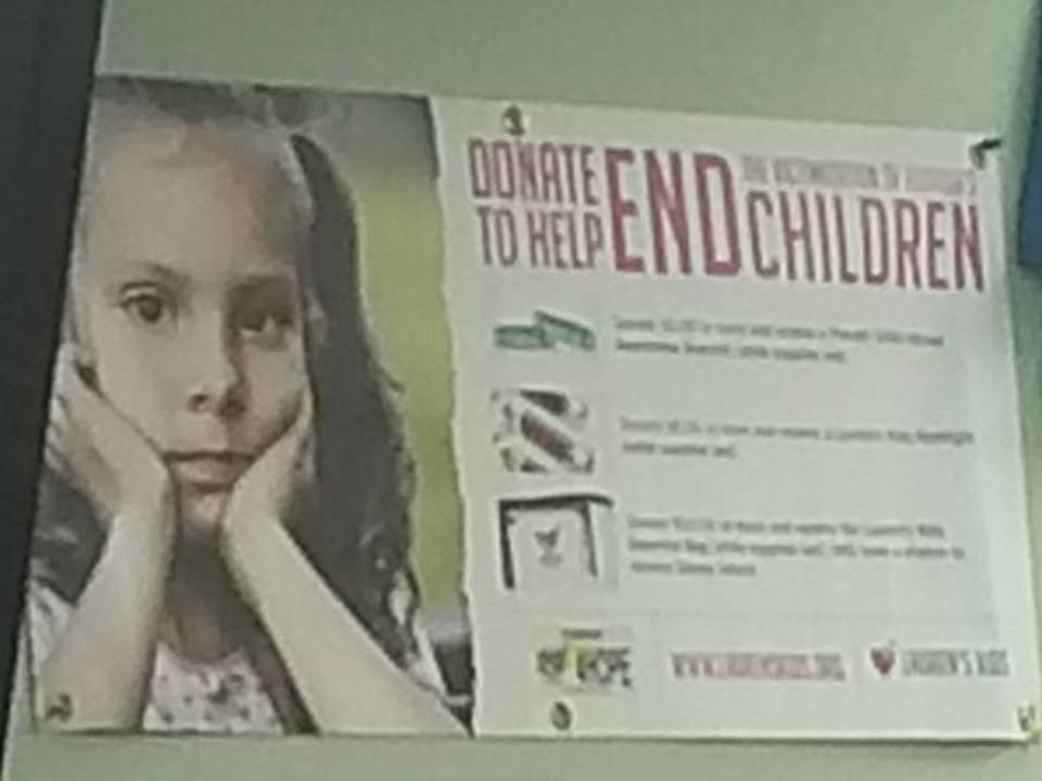 sign that looks like it wants to end children