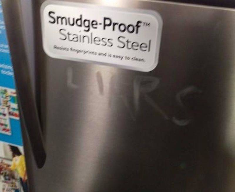 smudges on smudge proof fridge