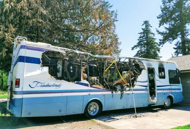 burned RV
