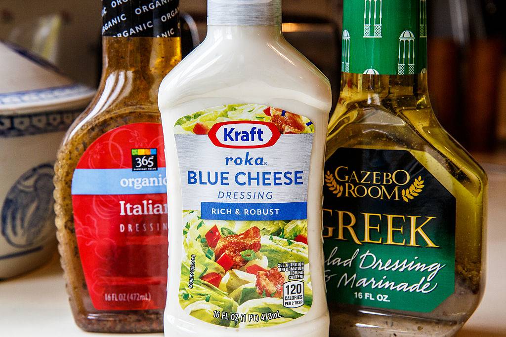 Kraft Roka Blue Cheese, 365 Italian dressing and Gazebo Room Greek dressing and marinade