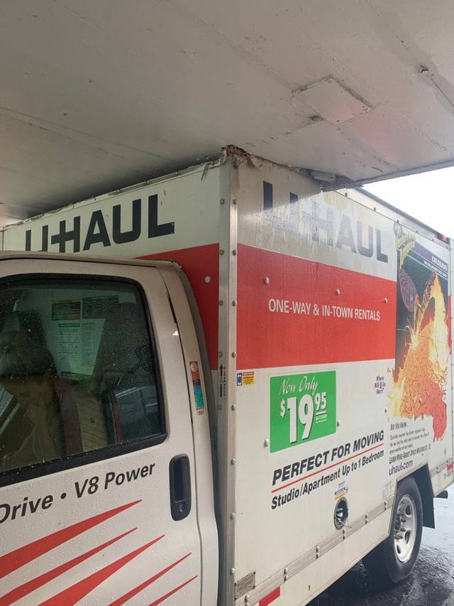 uhaul stuck under bridge