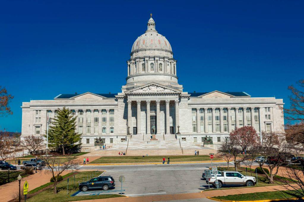 Missouri state capitol building in Jefferson City