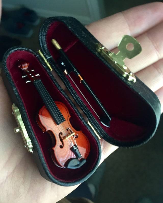 Man buys tiny violin to play when his coworkers or girlfriend complain 