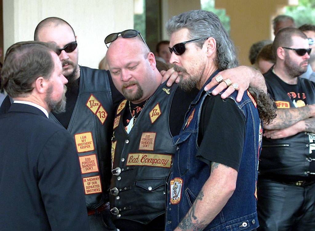 Bandidos attending a funeral