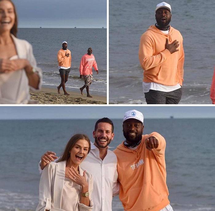 d-wade crashes the wedding photo