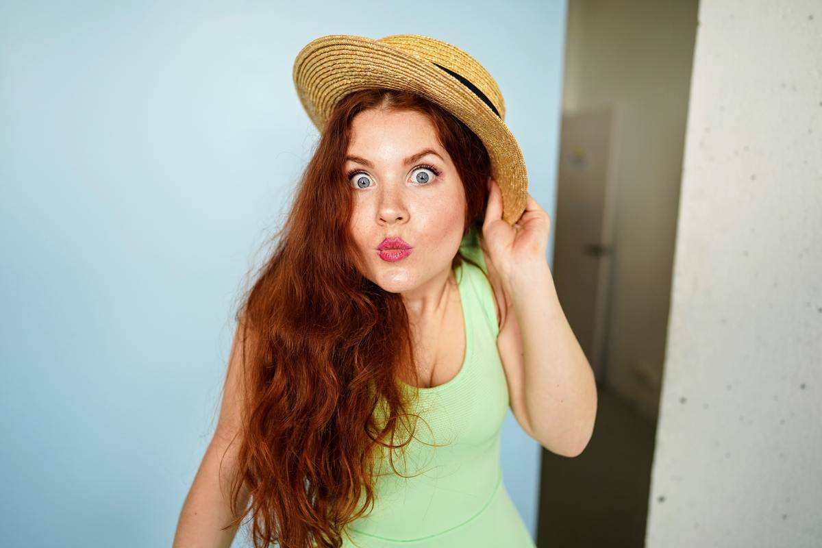 a woman making a funny face for the camera