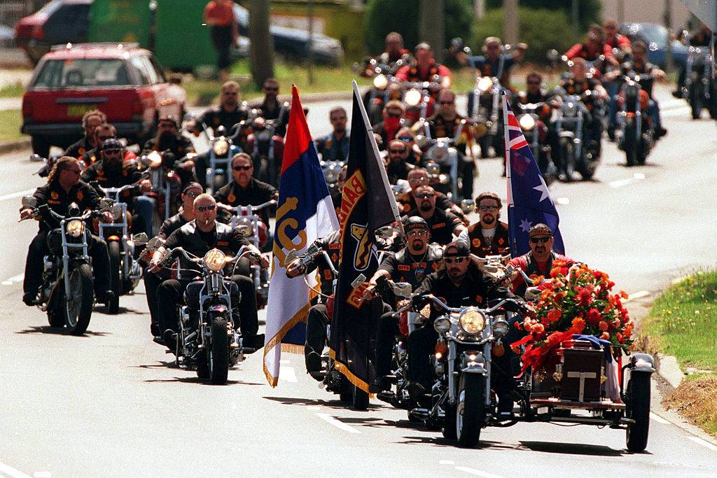 Funeral for Bandido with members riding motorcycles
