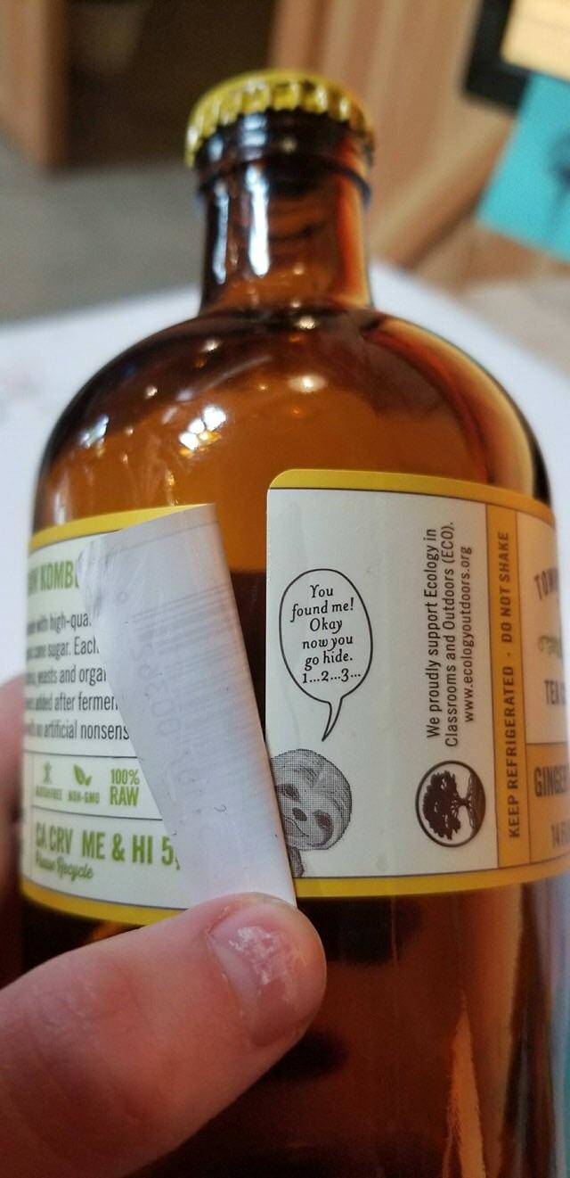 a message under the wrapper