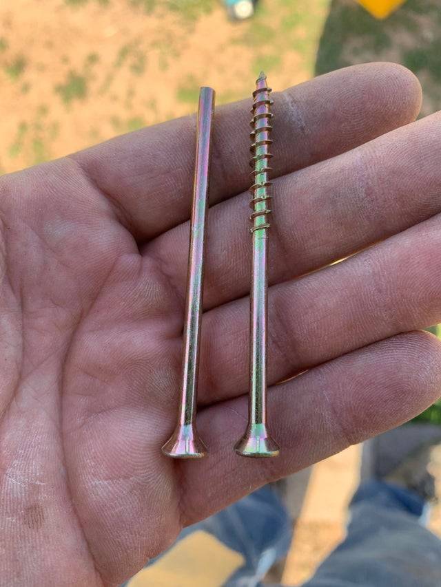 one screw not threaded next to one that is