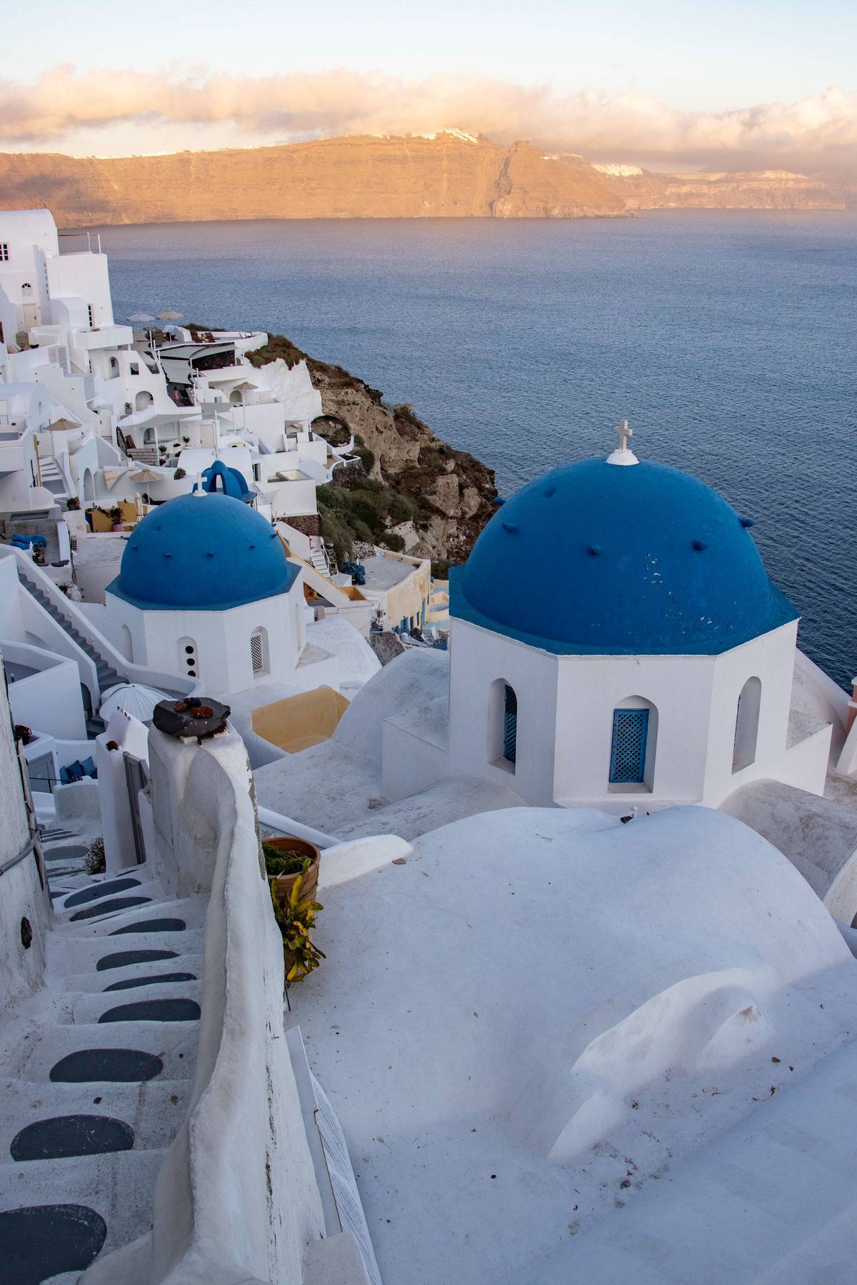 Sunset In Oia Village In Santorini