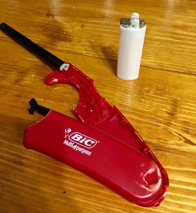 tiny lighter inside the big one