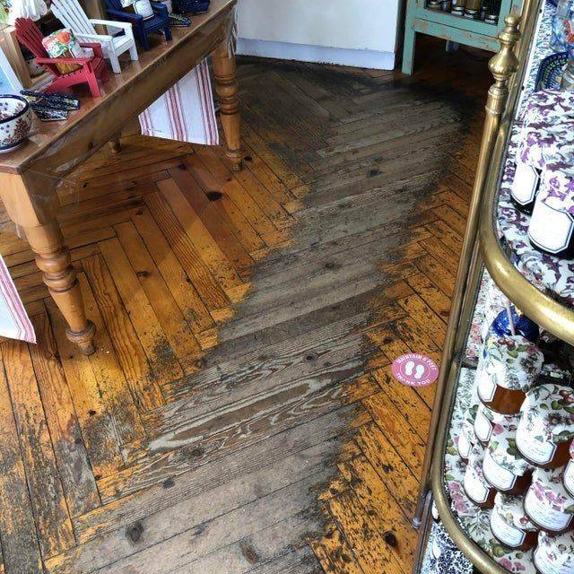 worn down wood floor