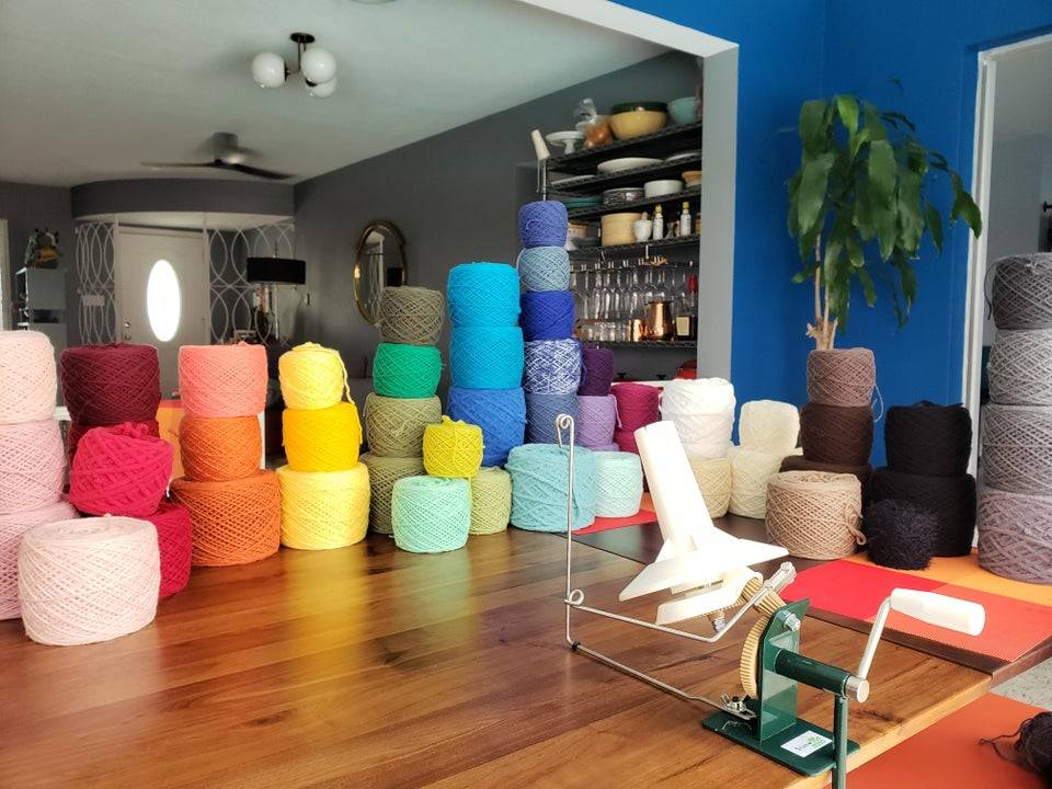 yarn on table or floor in this room
