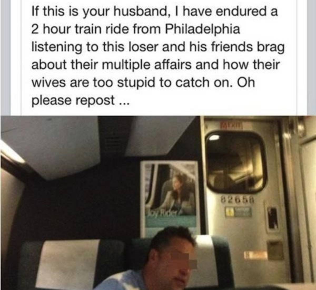 Caught on public transit while bragging about cheating 