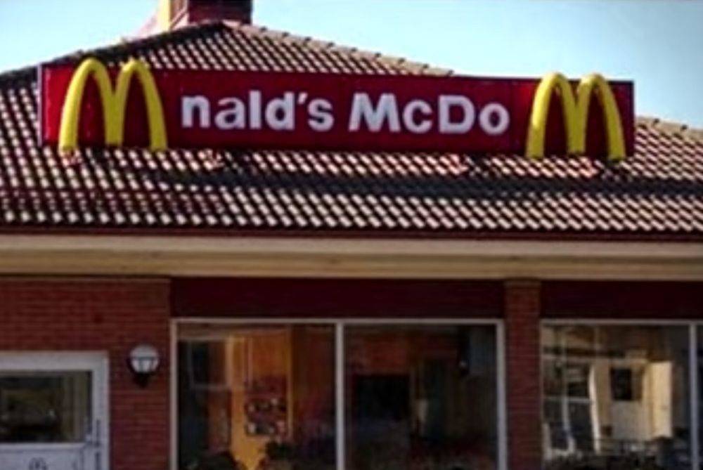 misspelled McDonald's sign