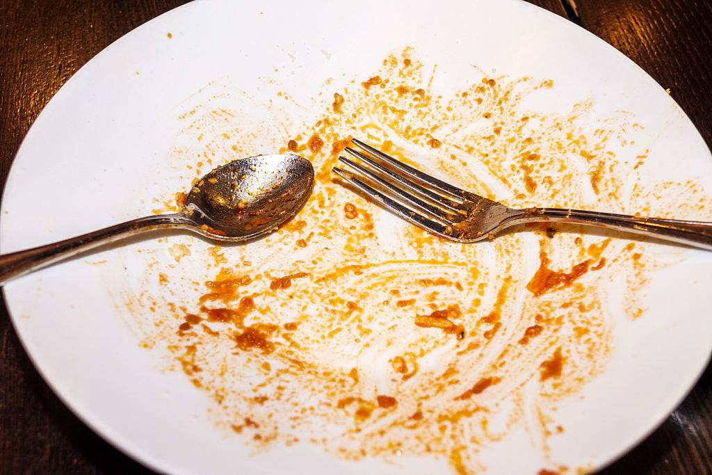 a plate that has been cleared of food