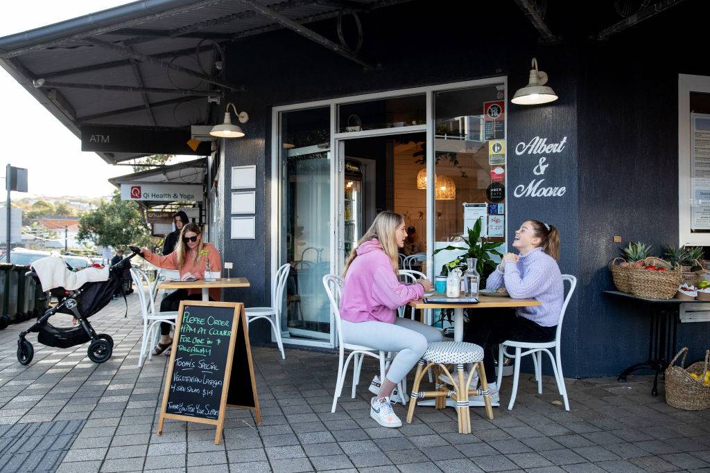 people eating outside in australia