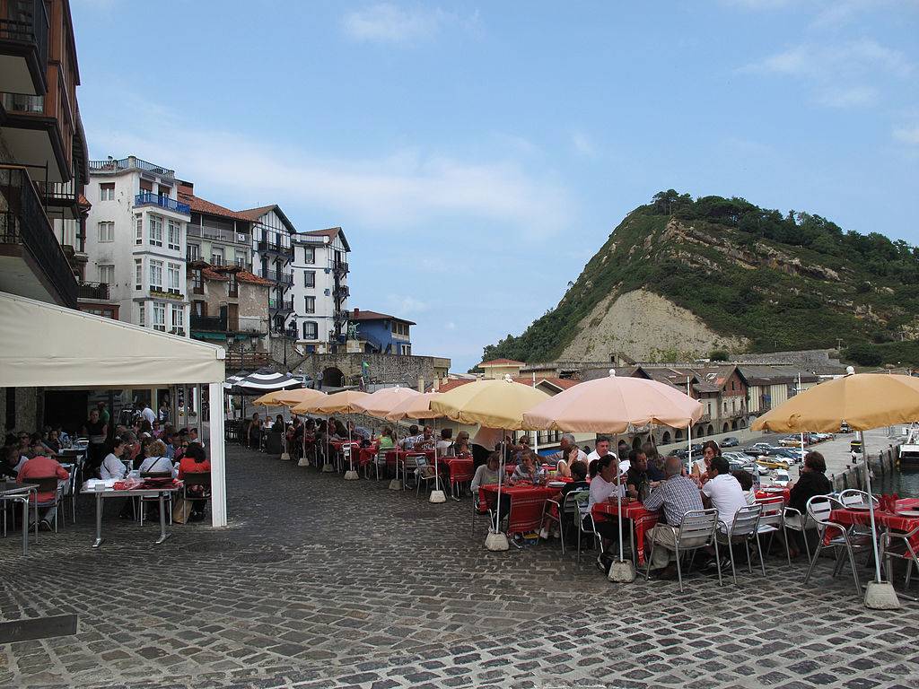 people eating outside in Spain