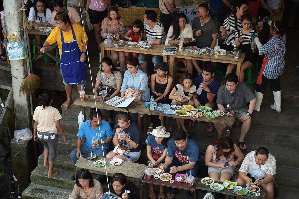 people eating in Thailand