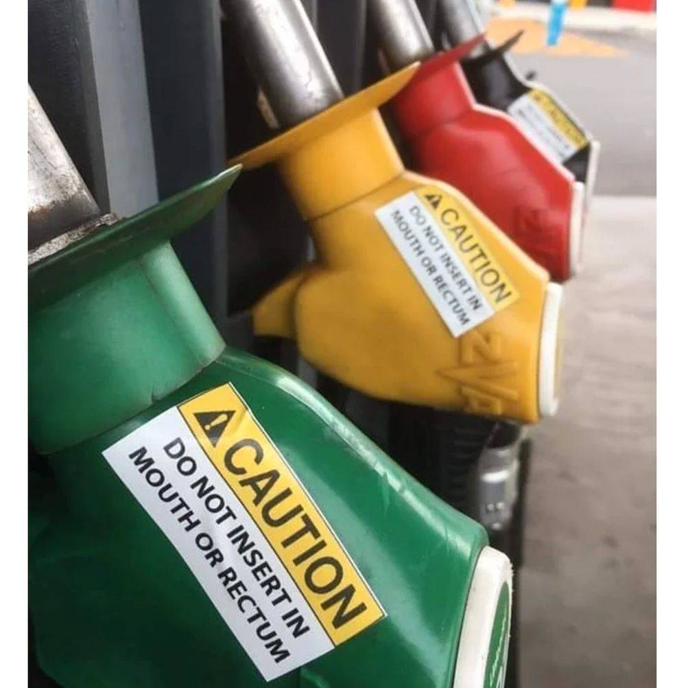 nozzles with caution on them