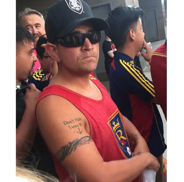 Man looking angrily at camera