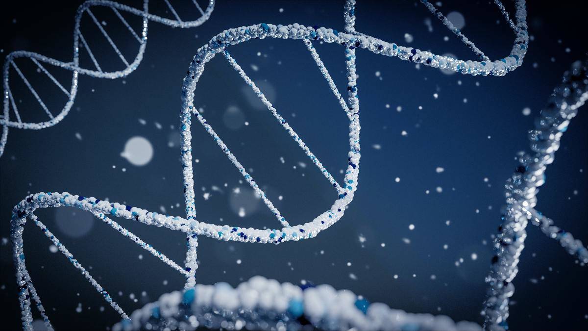 CGI rendering of DNA strands.