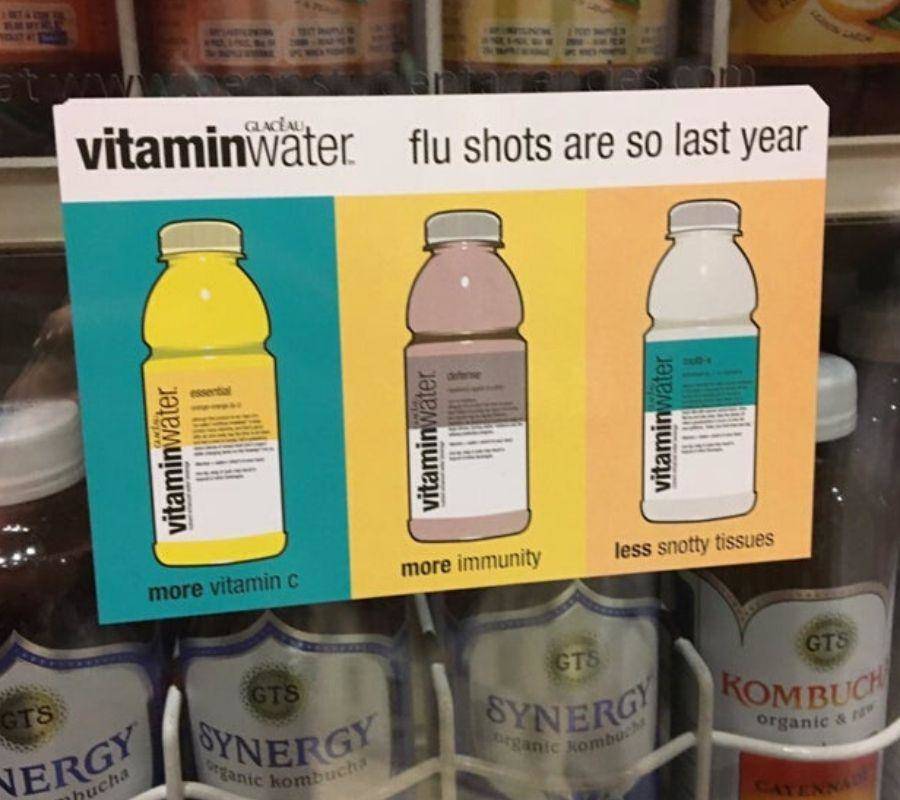 vitamin water ad that claims it's better than flu shots