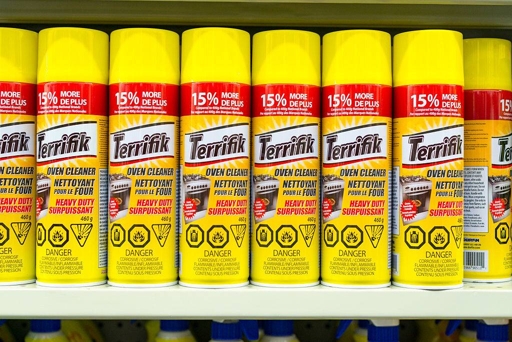oven cleaner displayed at a grocery store