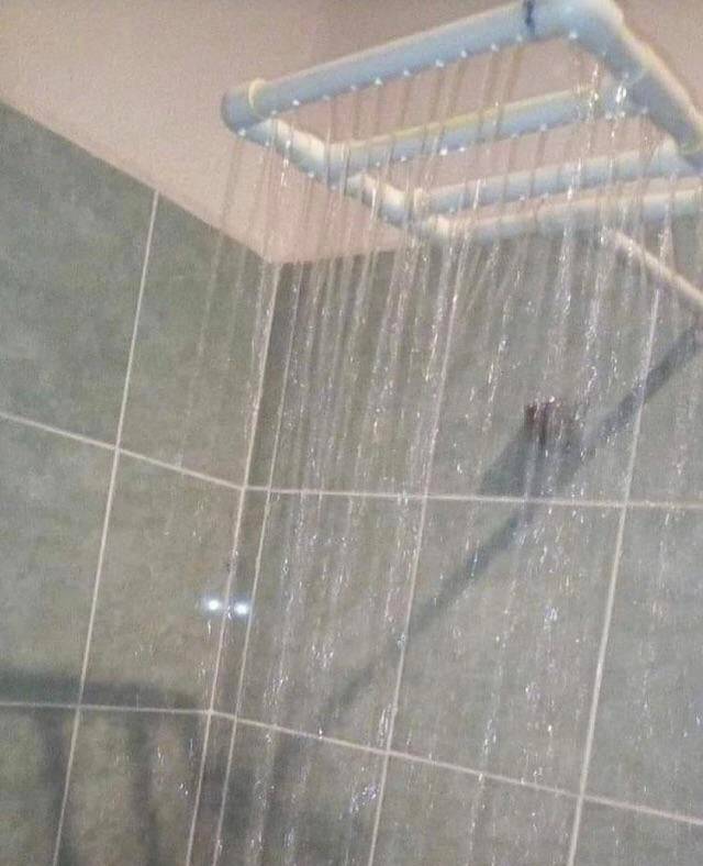 Shower made out of plumbing plastic 
