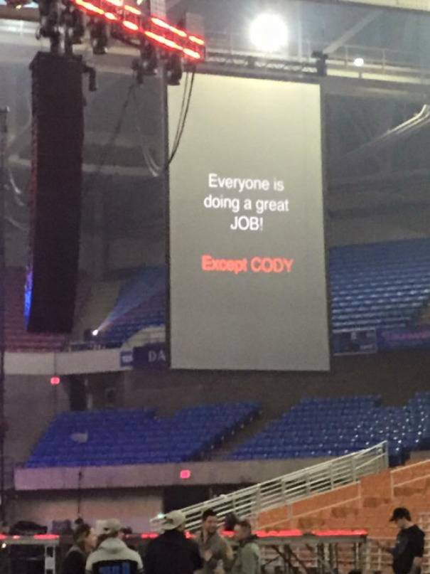 cody isn't doing well at the job