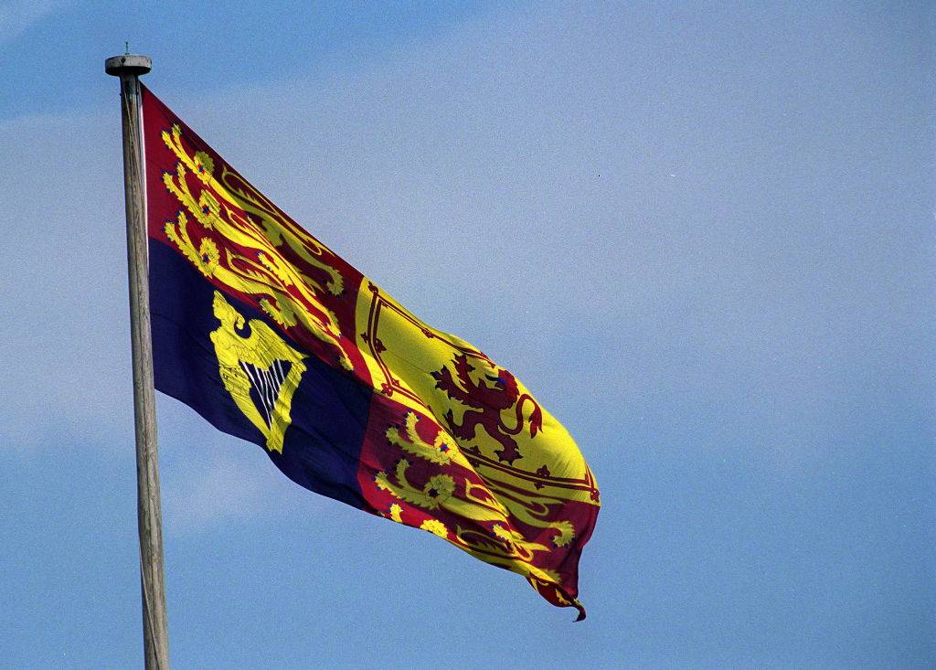 Queen Elizabeth II's Personal Standard Flying On The Round Tower At Windsor Castle