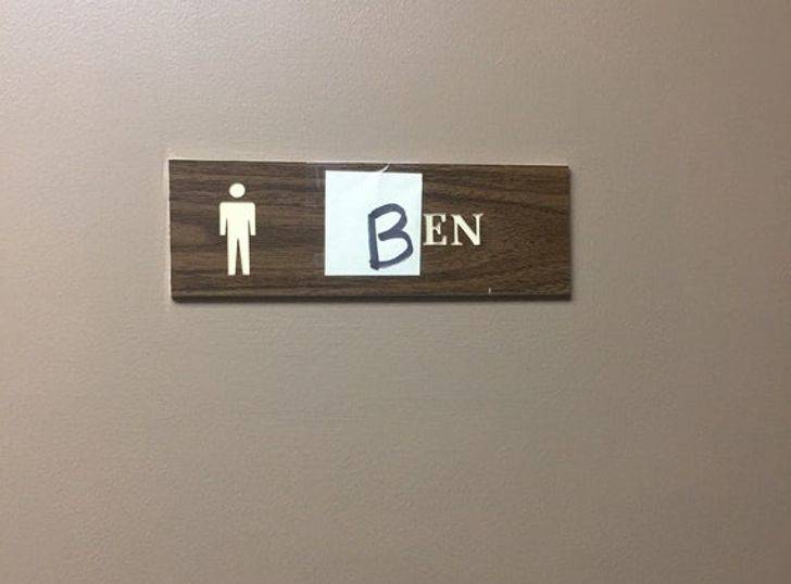 only guy at work gets a sign