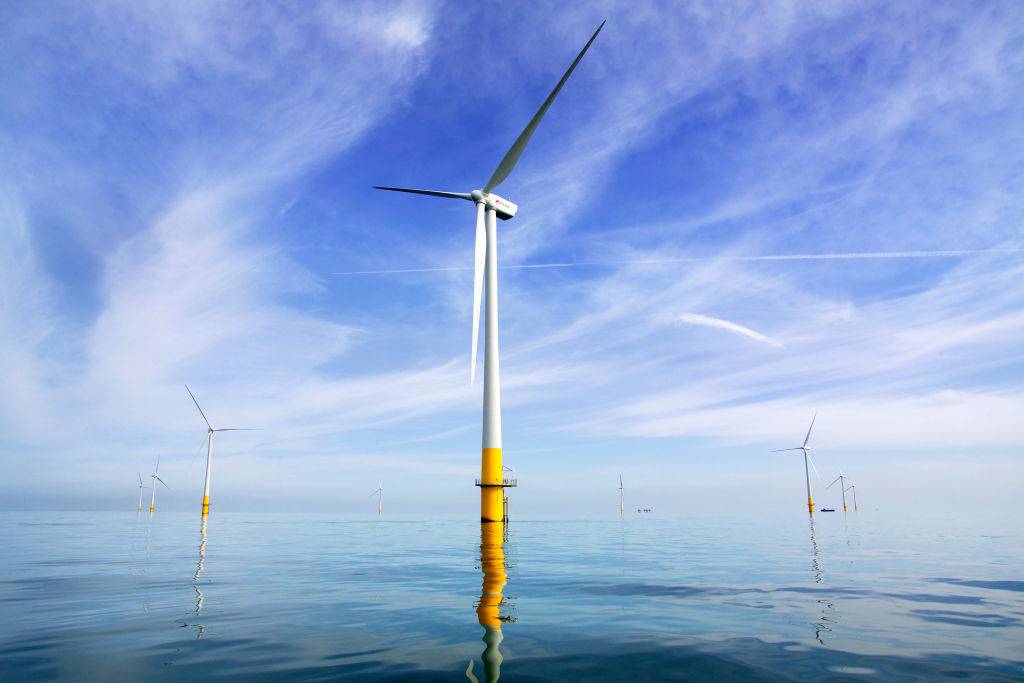 view of the Kentish flats offshore windfarm