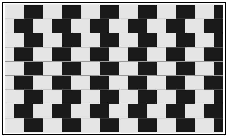 Black and white boxes lined up on top of each other.