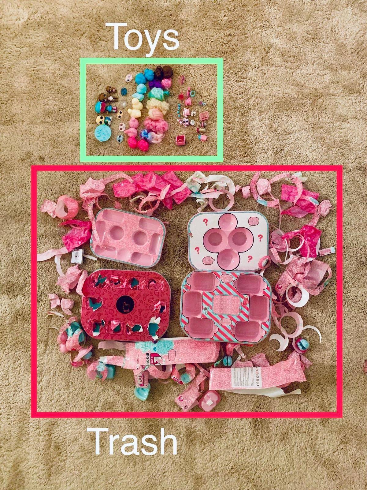 LOL Dolls excessive trash packaging 