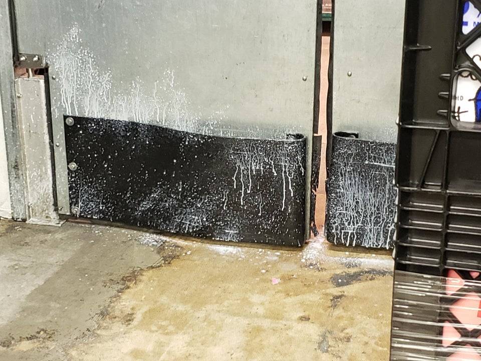 Milk sprayed all over the walls