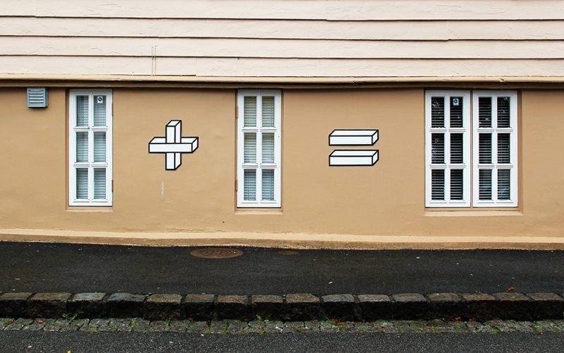 Graffiti turning windows into a math equation. 