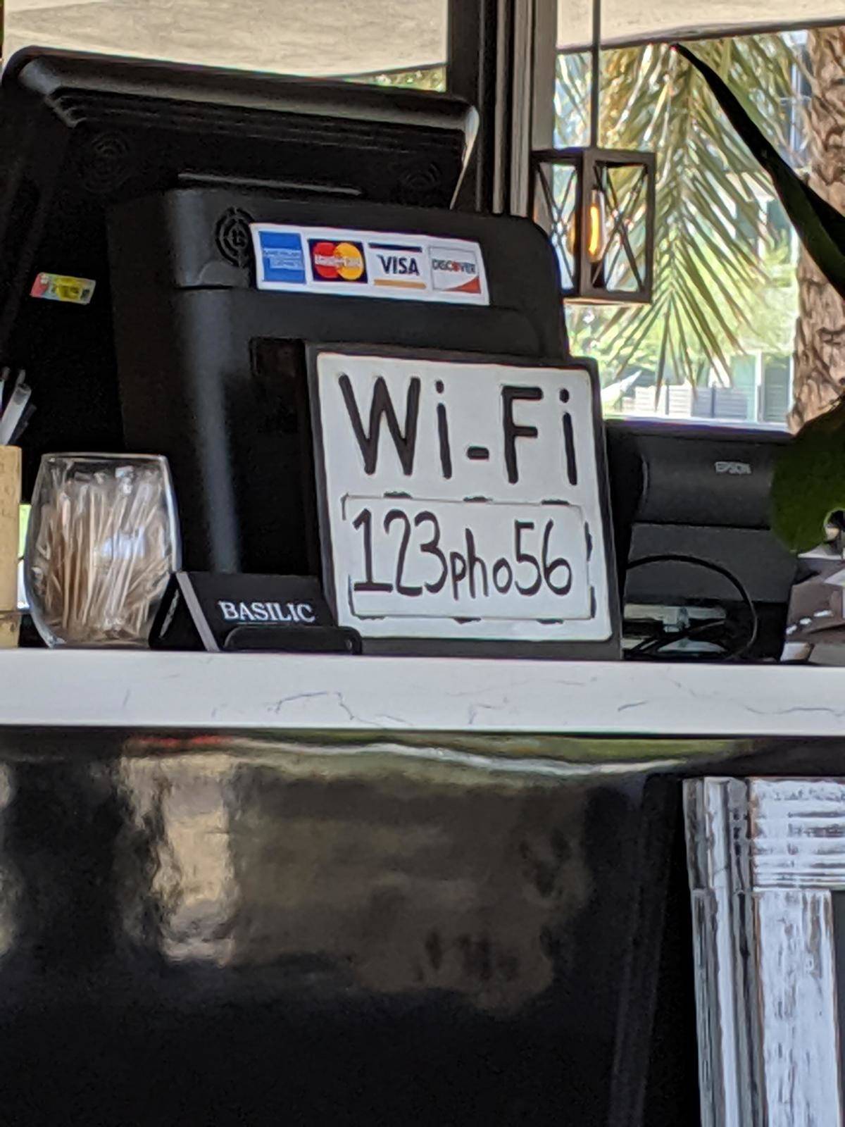 Wi-Fi password using pho as the number 4. 
