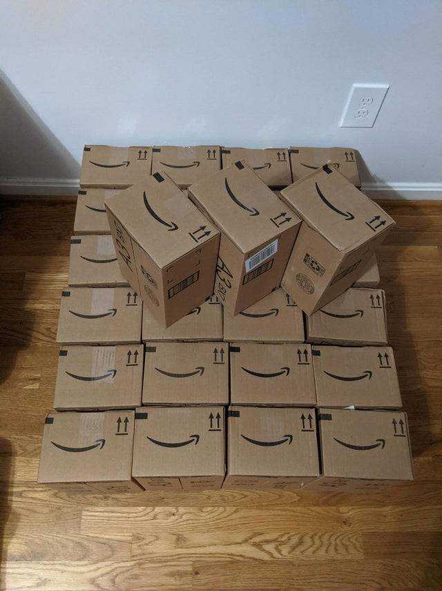 Books delivered in separate boxes from Amazon