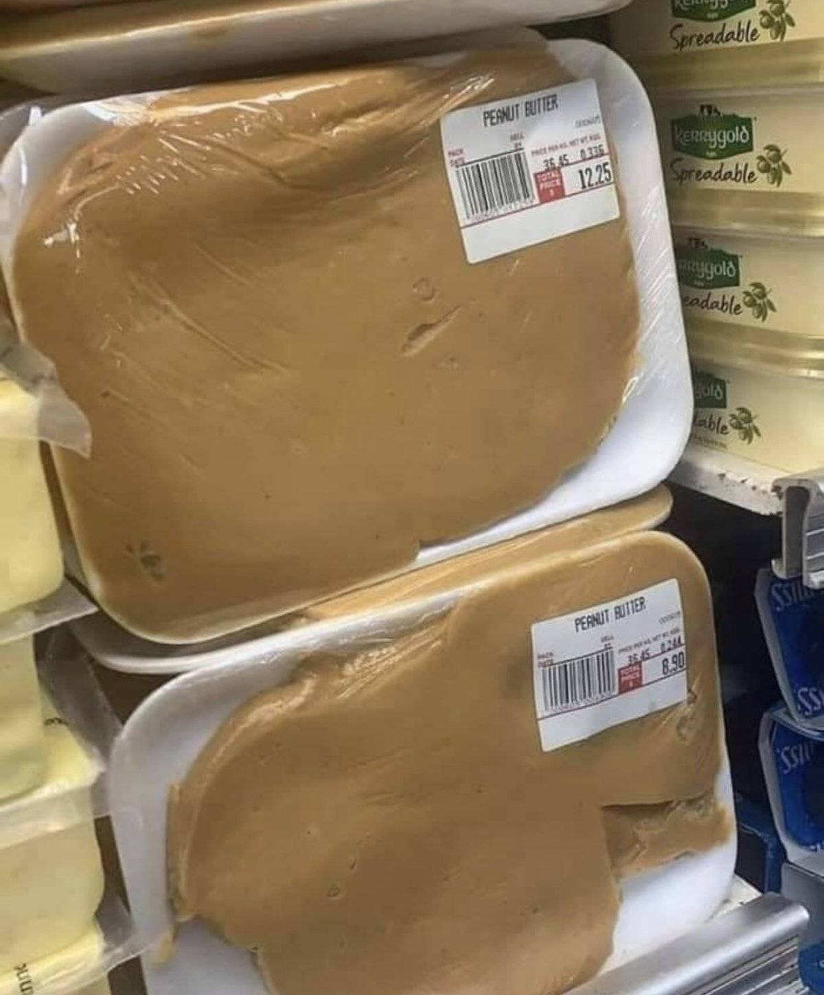 Peanut butter packaged in airtight meat package