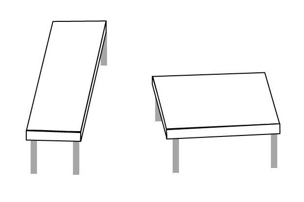 Graphic of two tables in black and white