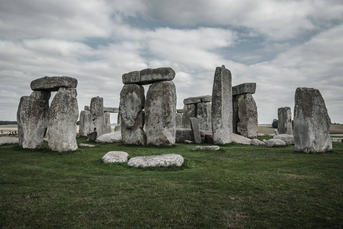 Stonehenge on a cloudy day. 